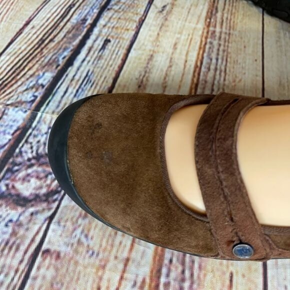 Merrell Plaza Bandeau Cherry Brown Suede Maryjane Shoes Sz 7.5 - Picture 8 of 9